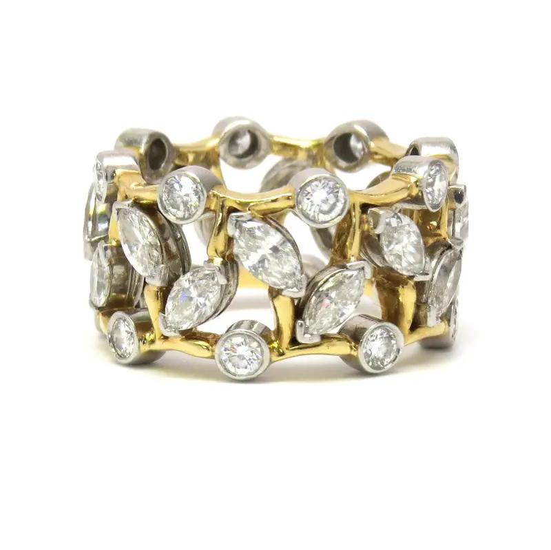 Tiffany & Co Schlumberger Vigne Ring In Gold, Platinum, And Diamonds 1