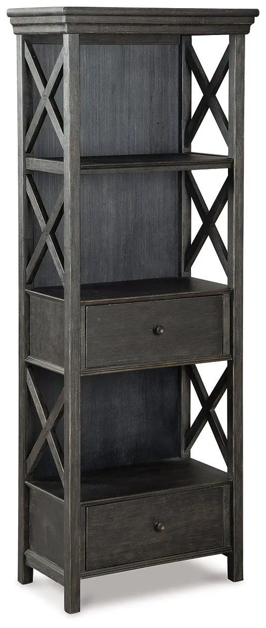 Tyler Creek Open-Back Display Cabinet With Glass Doors 1