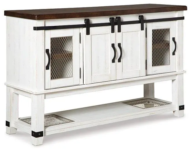 Valebeck Rustic Dining Server With Cabinet Storage 1