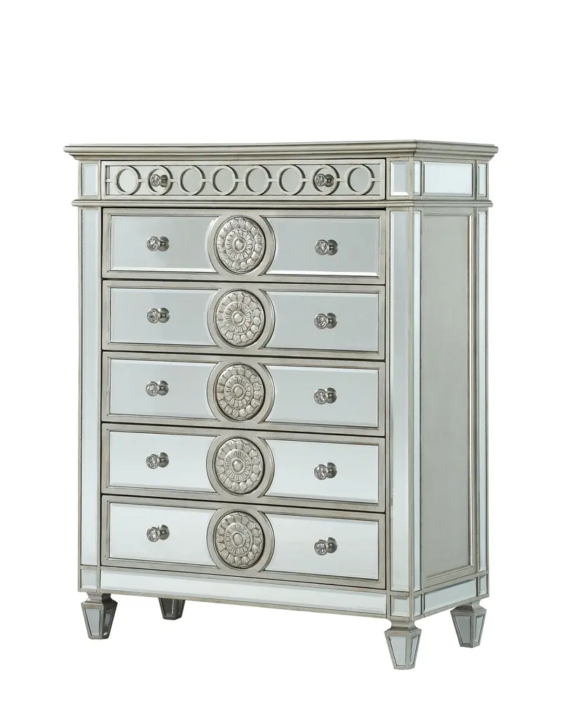 Varian Mirrored 5-Drawer Chest Of Drawers 1