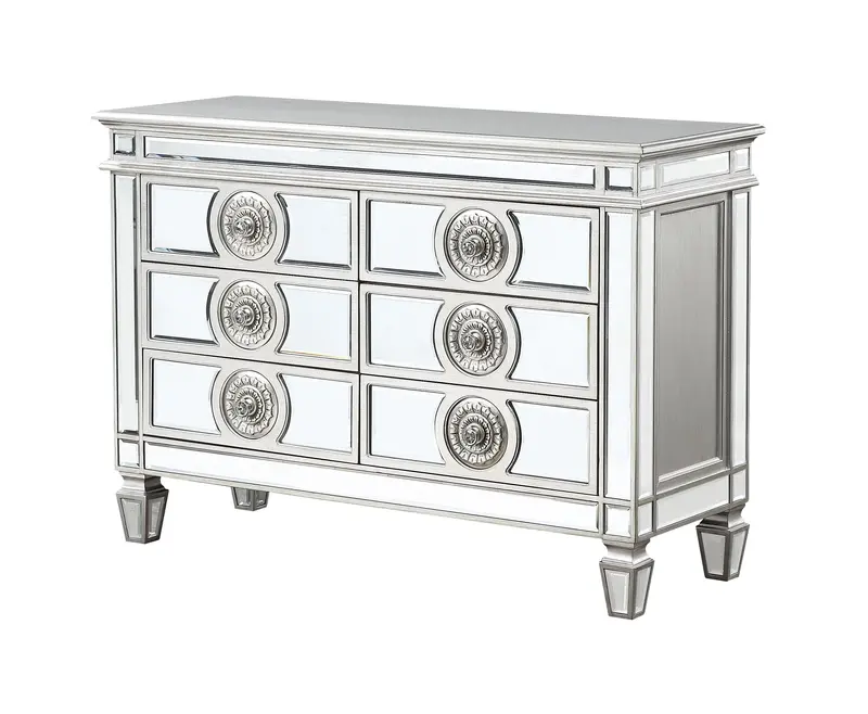 Varian Mirrored And Antique Platinum Server Cabinet 1