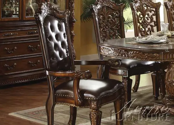 Vendome Upholstered Armchairs – Cherry Finish, Set Of 2 1