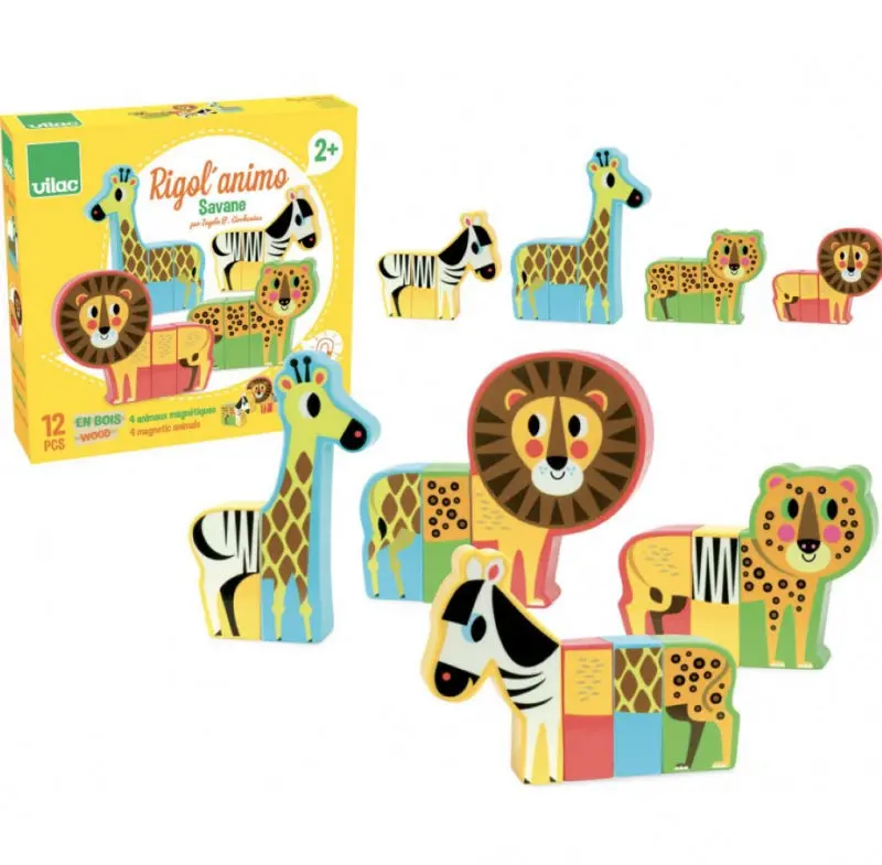 Vilac Magnetic Savannah Animals Set By Ingela P. Arrhenius, Ages 2+ 1