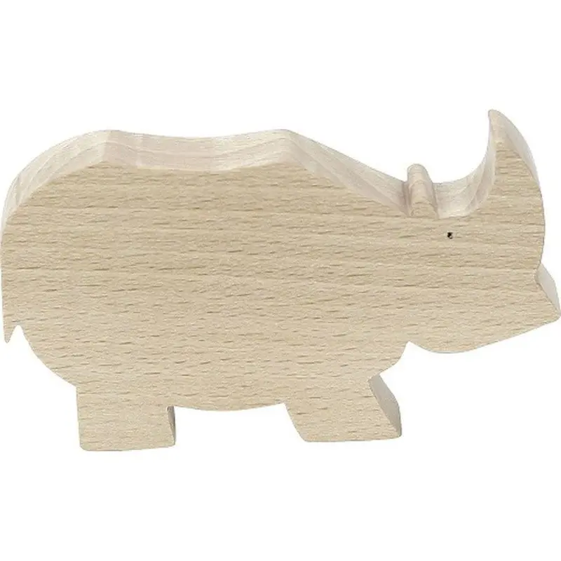 Vilac Wooden Rhinoceros Sculpture – Artisan-Crafted Animal Figurine For Age 3+ 1