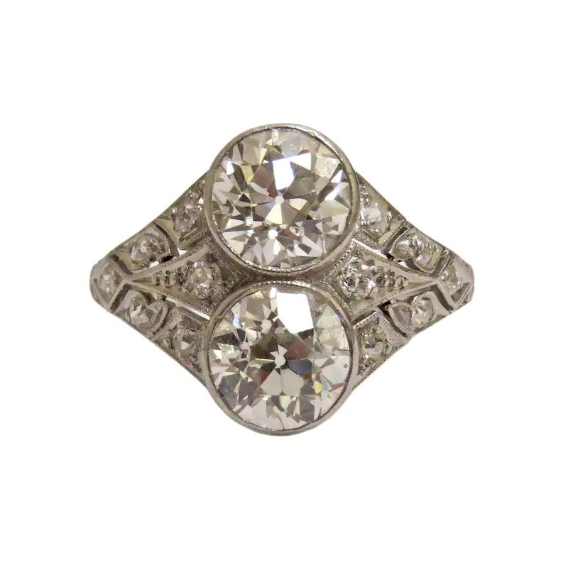 Vintage Art Deco Platinum Diamond Engagement Ring – 3 Carats 1