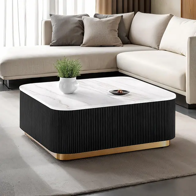 Virden Square Coffee Table With Shelf 1