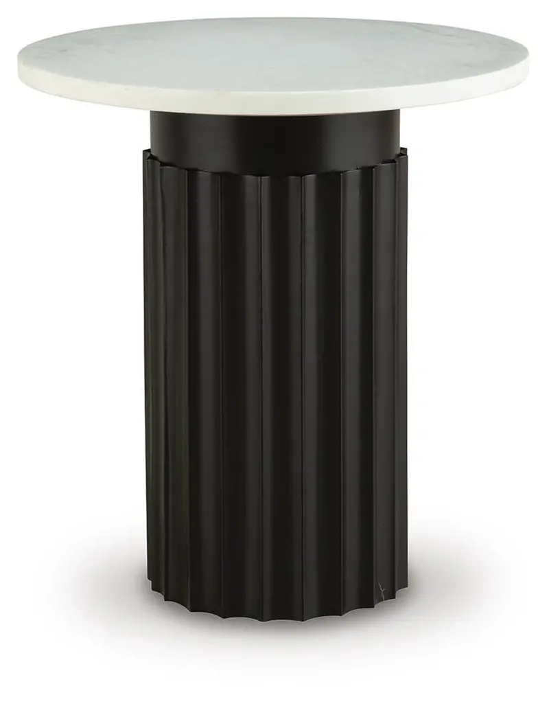 Wainstone Round Accent Table With Solid Wood Top 1
