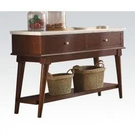 White And Walnut Gasha Server – Acme Furniture Dining Storage Unit (Model 72823) 1