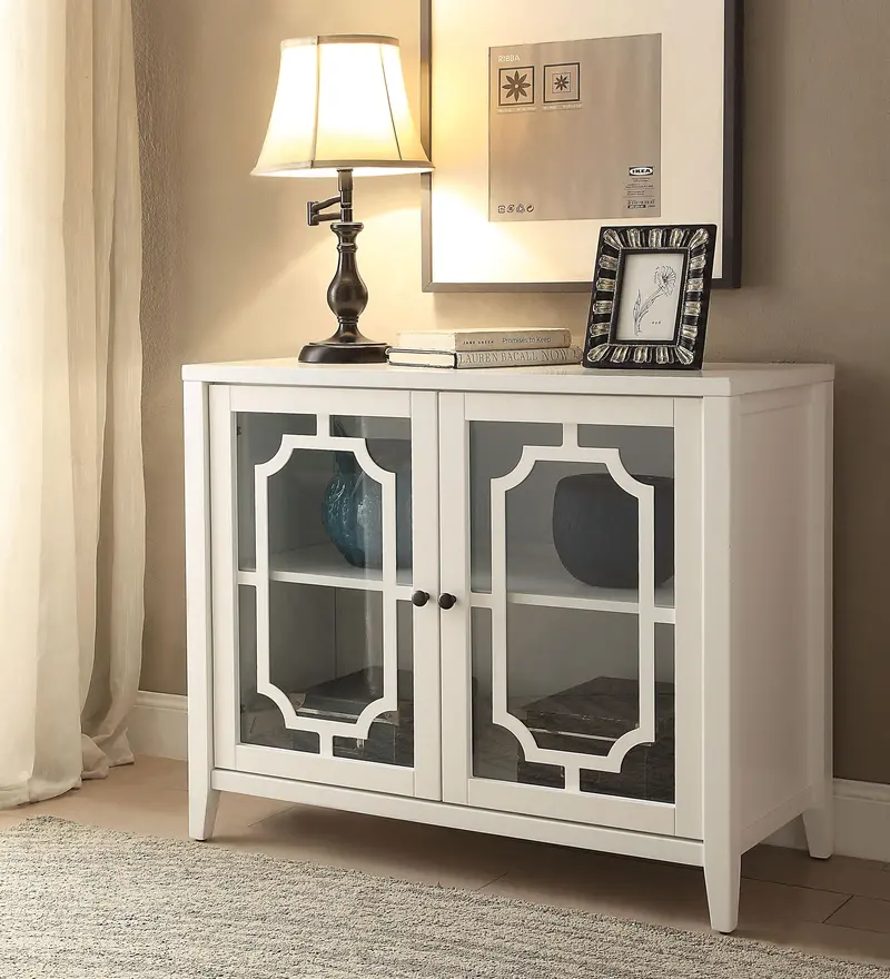 White Ceara Console Table For Entryway Or Living Room 1