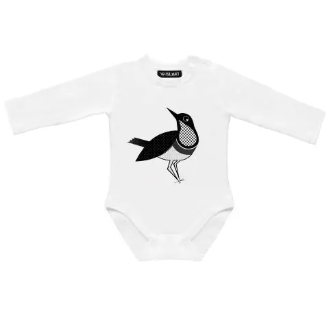 Wislaki Bird-Themed Romper – Bluethroat Print One-Piece Outfit (Size 68 Cm) 1