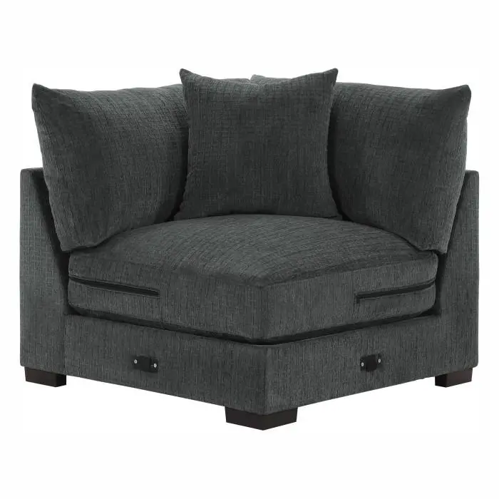 Worchester Gray Corner Seat – L-Shaped Sectional Connector 1