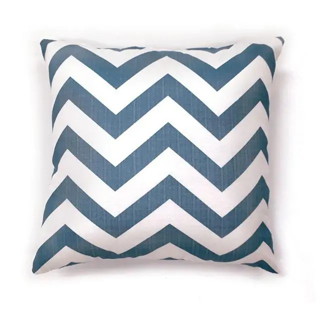 Zoe Blue Chevron Decorative Pillow – 18" X 18", Twin Set 1