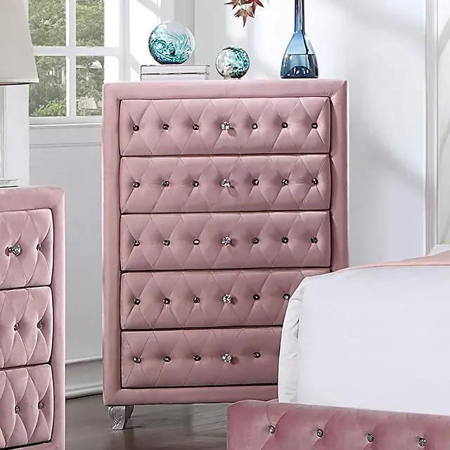Zohar Pink 4-Drawer Chest With Smooth Glide Drawers 1