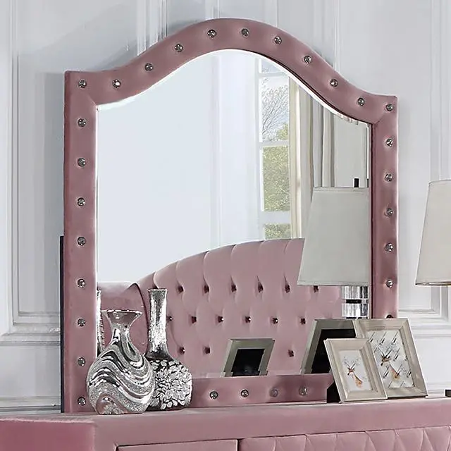 Zohar Pink Framed Wall Mirror – Decorative Accent 1