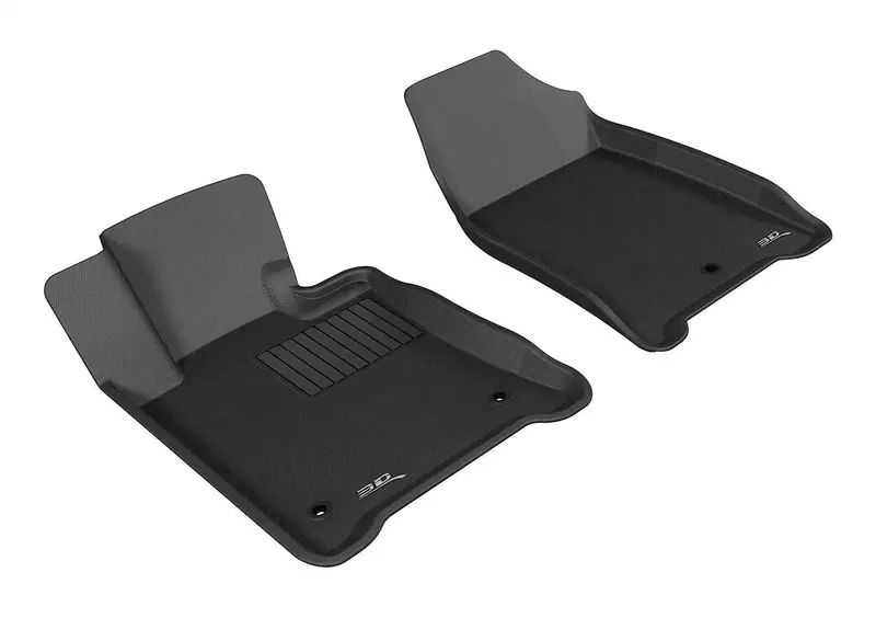 3D Maxpider Kagu Black Floor Mat Set – 2-Piece Front Interior Protection With Non-Slip Backing 1