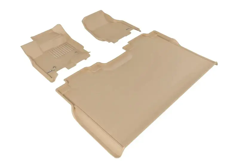 3D Maxpider Kagu Tan Floor Mat Set – 3-Piece Custom Fit With Eyelets (2 Front + 1 Rear) 1