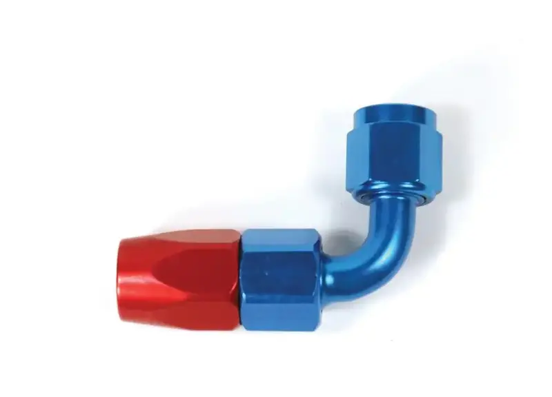 An-6 X 90-Degree Red/Black Hydraulic Hose Fitting – High-Pressure Swivel End 1