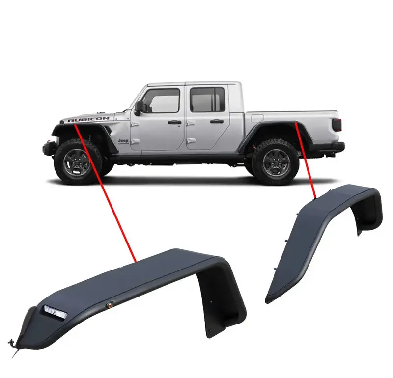 Black Horse Off-Road Tfrf20G Matte Steel Fender Flare Kit – Integrated Led Turn Signals, Drls & Side Markers 1