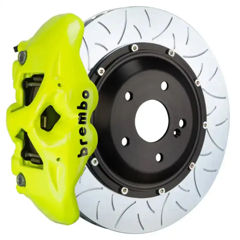 Brembo Gt Big Brake Kit – 380X34Mm Two-Piece Slotted Rotors, 6-Piston Calipers, Fluorescent Yellow Finish (20+ 992 C2S) 1