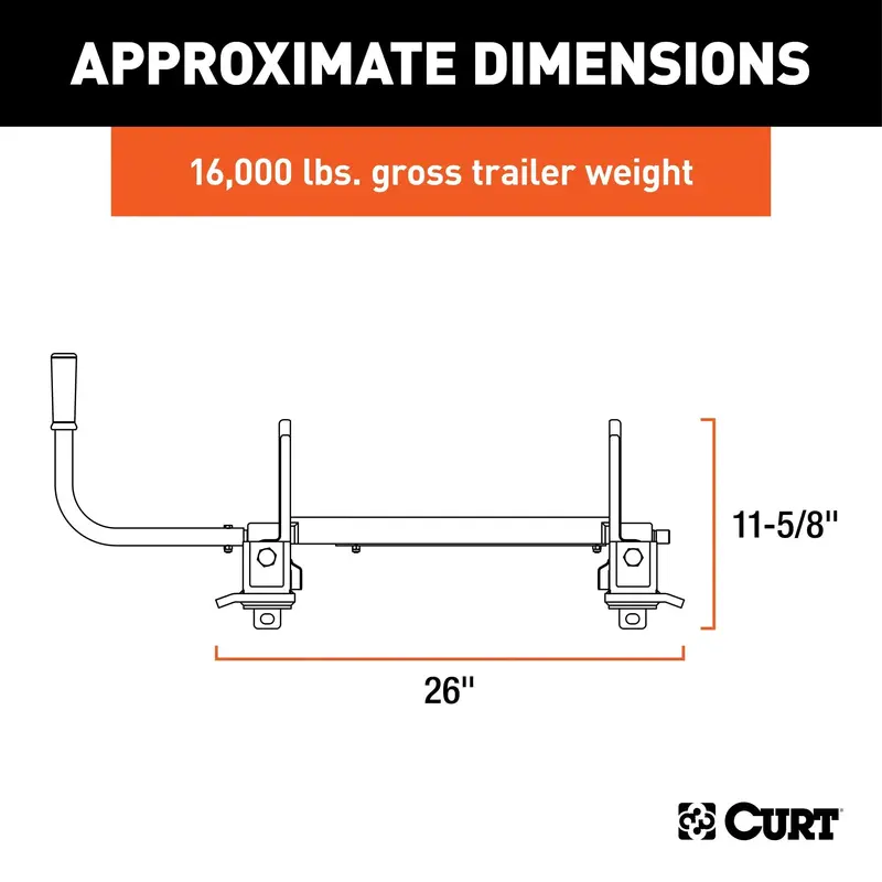 Curt 16560 Heavy-Duty Fifth Wheel Roller For Short-Bed Trucks – 16,000 Lb Capacity 1