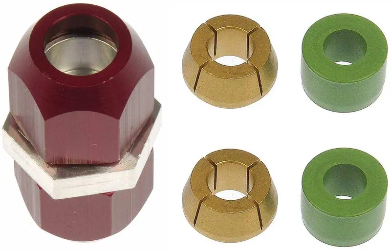 Dorman Oe Solutions 3/8" Compression Straight Coupler Fitting – Aluminum Body, Gold Ferrule, Green Seal (Replaces Gm 19194701) 1
