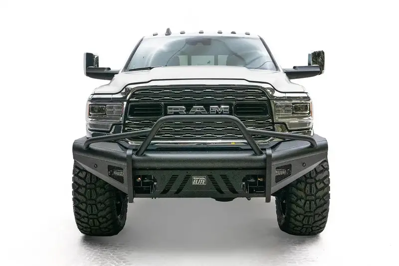 Fab Fours Elite Steel Front Bumper With Pre-Runner Guard For Off-Road Trucks 1