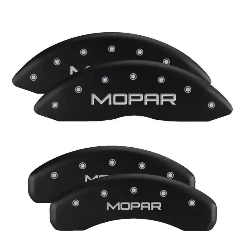 Mgp Engraved 4-Piston Caliper Covers – Front And Rear, Black Finish With Silver Accent 1
