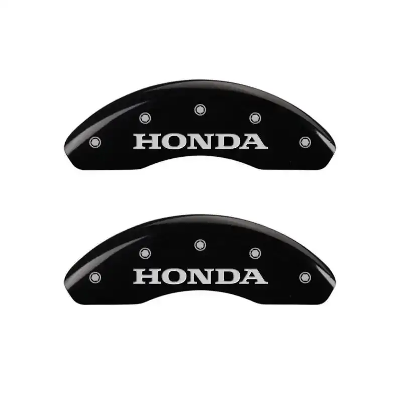Mgp Engraved Caliper Covers For Honda Accord – Front & Rear, Black W/ Silver Chrome Detailing 1