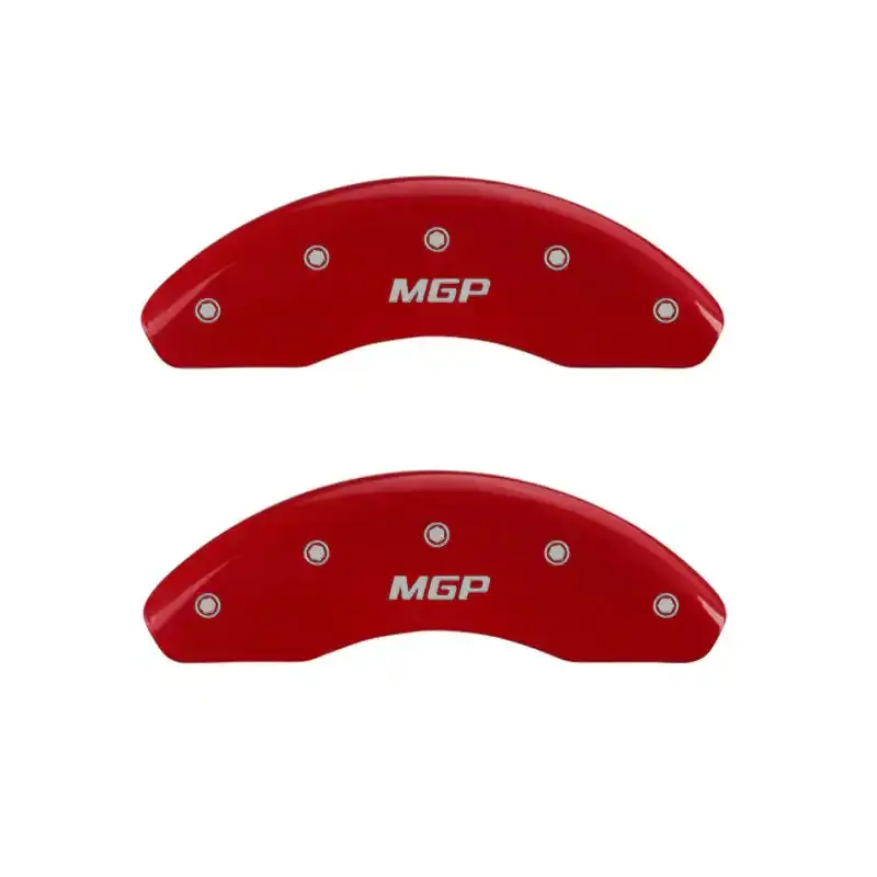 Mgp Engraved Front Caliper Covers – Red Finish With Silver Chrome Accents (Front Set) 1