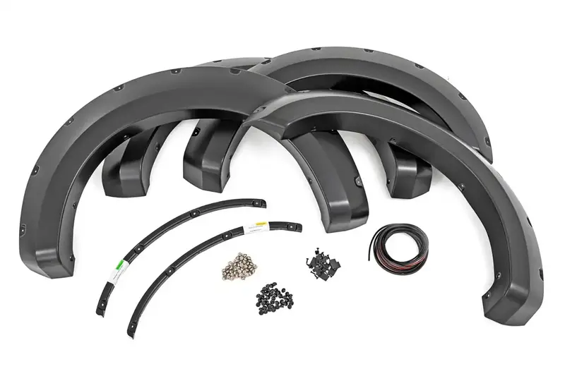 Rough Country Pocket Fender Flares – Gloss Black, 4-Piece Set For Enhanced Wheel Coverage 1